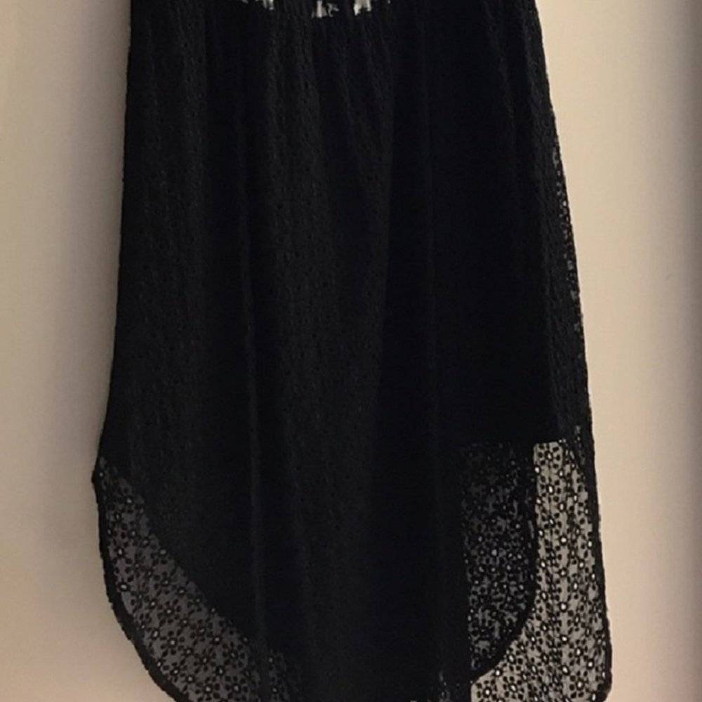 Rachel Roy Black/White High-low Eyelet Night Out Sleeveless Midi Dress Sz L NWT - Picture 8 of 12